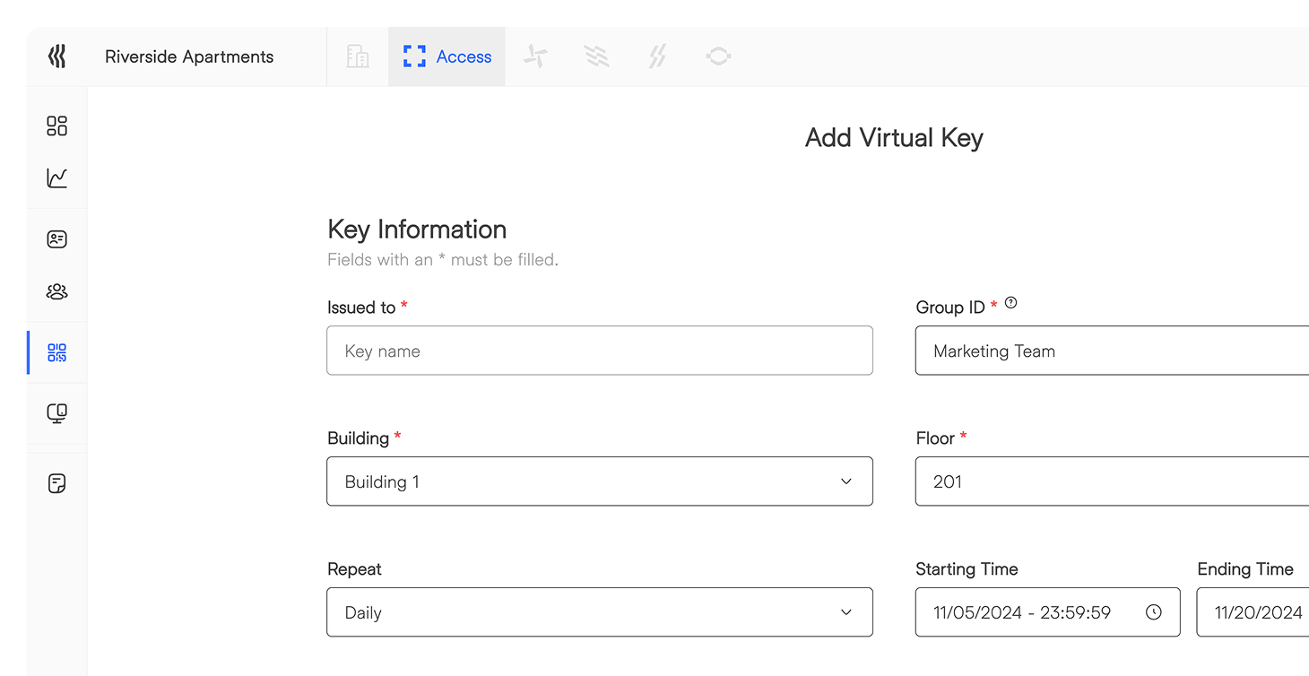 Manage settings