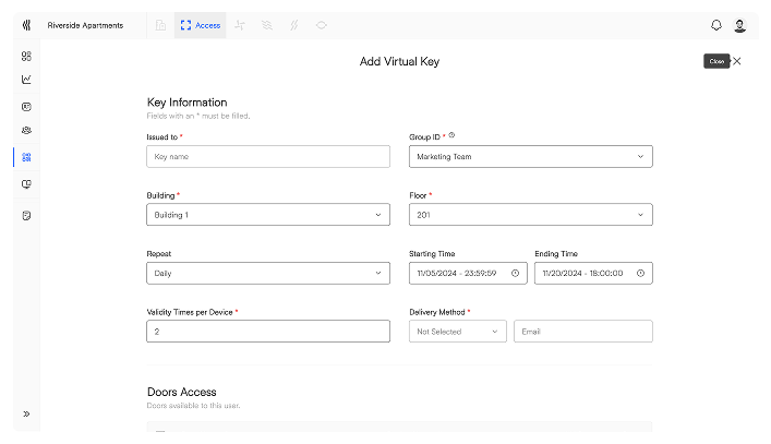 Manage settings
