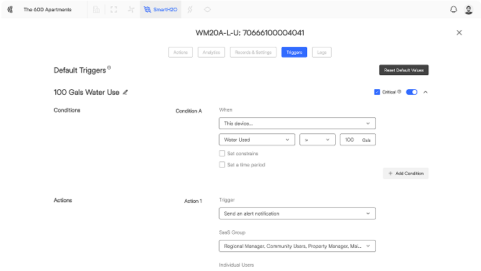 Manage settings