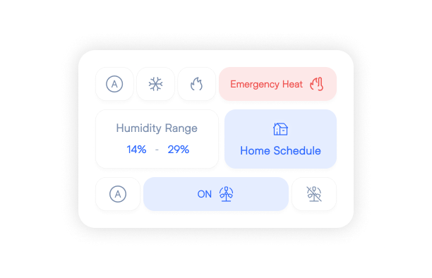 Set personalized temperature preferences for each unit.
